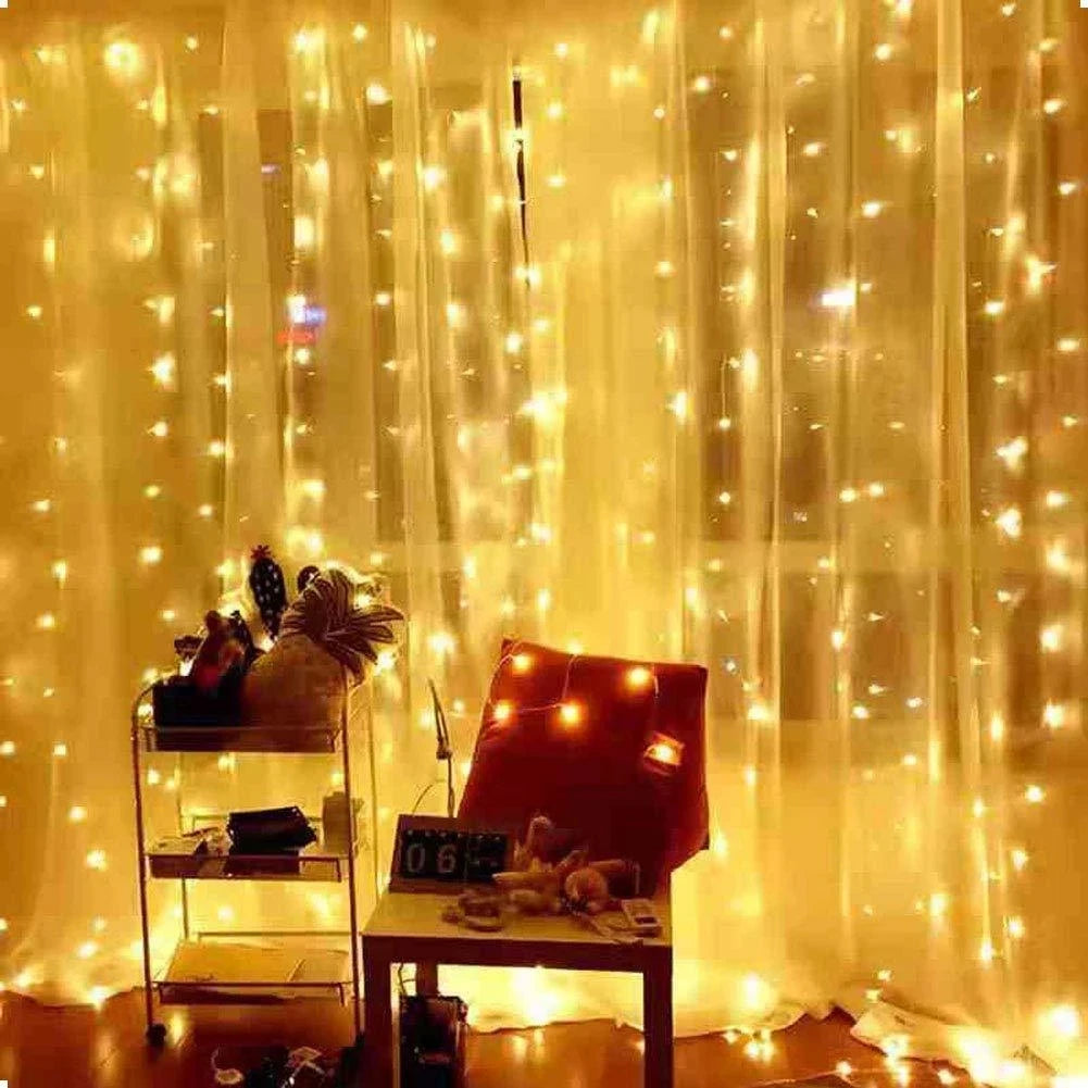 Christmas & New Year 2024 LED Curtain Lights | Garland for Home & Tree Decorations