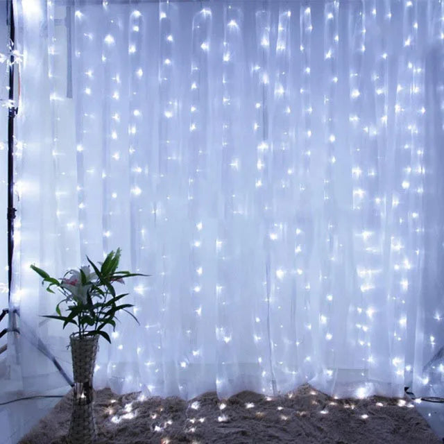 Christmas & New Year 2024 LED Curtain Lights | Garland for Home & Tree Decorations