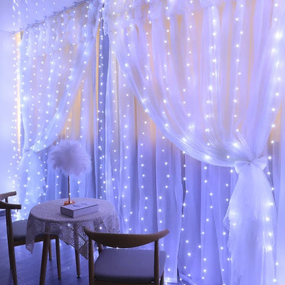 Christmas & New Year 2024 LED Curtain Lights | Garland for Home & Tree Decorations