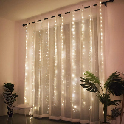 Christmas & New Year 2024 LED Curtain Lights | Garland for Home & Tree Decorations