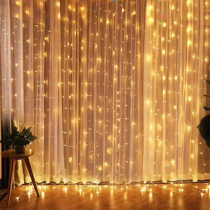 Christmas & New Year 2024 LED Curtain Lights | Garland for Home & Tree Decorations