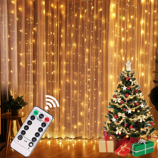 Christmas & New Year 2024 LED Curtain Lights | Garland for Home & Tree Decorations