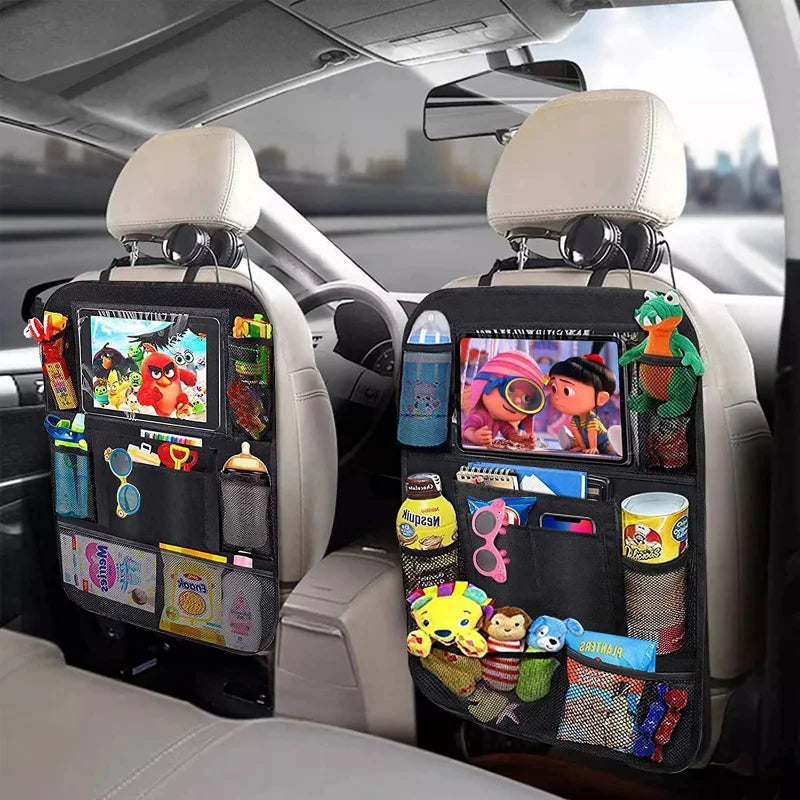 Multi-Pocket Backseat Organizer | Tablet Holder & Seat Protector for Cars