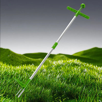 Stand Up Weeder Tool with 3 Claws & Foot Pedal – Long Handle Root Removal for Lawn & Garden