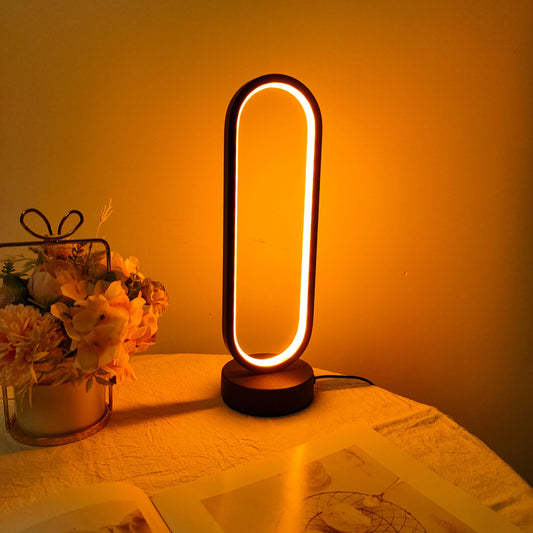 Modern LED Ring Table Lamp – Minimalist Night Light for Bedroom & Living Room