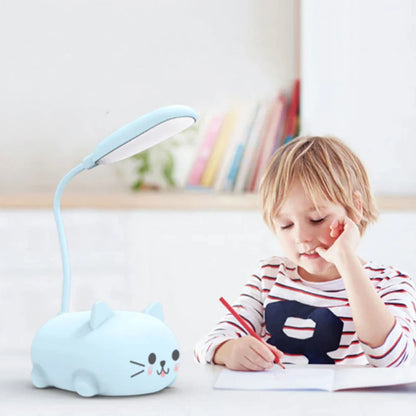 USB Rechargeable Cute Pig Mini LED Night Light – Foldable, Eye-Protecting Table Lamp for Students & Kids